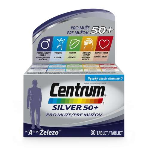 CENTRUM Pro muže SILVER- Мультивитаминный комплекс для мужчин 50+, 30 тбл.